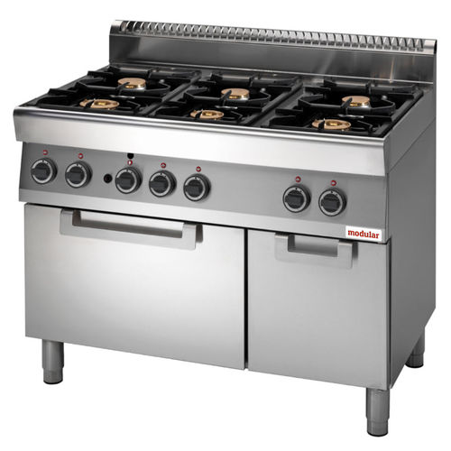 Cuisinière à gaz - FU 70/110 CFG - MODULAR PROFESSIONAL - professionnelle / 6 foyers / 1 four