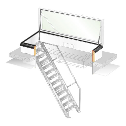 Trappe d'accès de toit - RHTG1025 - GS55 - Gorter - rectangulaire / en aluminium / avec échelle