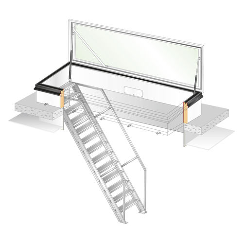 Trappe d'accès de toit - RHTG1030 - GS50 - Gorter - rectangulaire / en aluminium / avec échelle