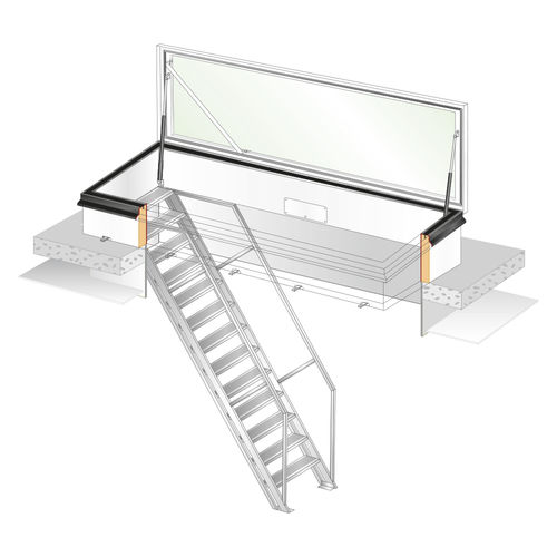 Trappe d'accès de toit - RHTG1030 - GS55 - Gorter - rectangulaire / en aluminium / avec échelle