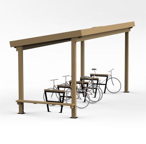 Abri vélo avec banc intégré - O’VÉLO    - Rondino - avec détecteur de présence / avec éclairage LED / étanche