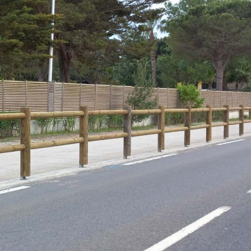 Clôture à barreaux - CYLINDRIQUE 2 LISSE - APPUI MIXTE C100  - Rondino - de jardin / pour route / pour espace public