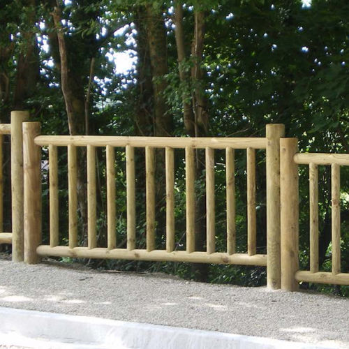 Clôture à barreaudage - APPUI SIMPLE & DOUBLE   - Rondino - de jardin / pour espaces verts / en bois
