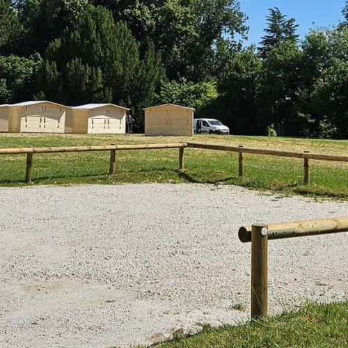 Clôture à barreaux - 638 172 - Rondino - pour passage de bicyclette / pour parking / en pin