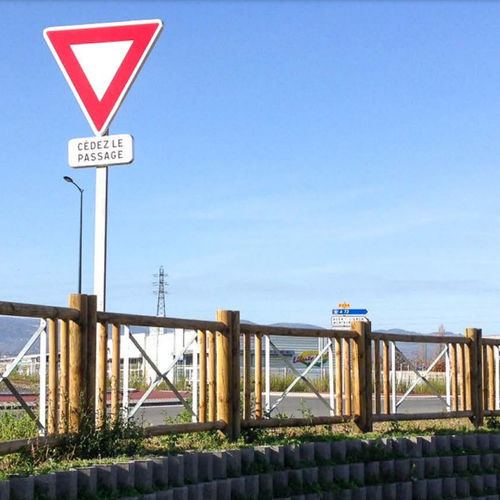 Barrière de protection - RONDINO URBAINE - Rondino - fixe / en acier / en bois