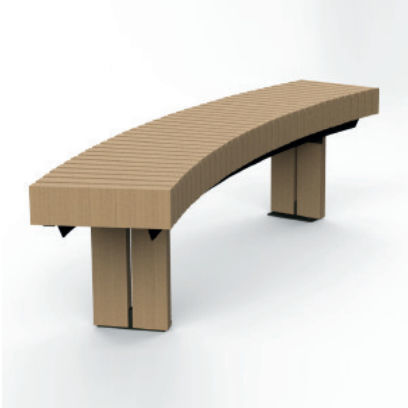 Banc public contemporain - 627 142 - Rondino - en bois / sans dossier / sans accoudoirs