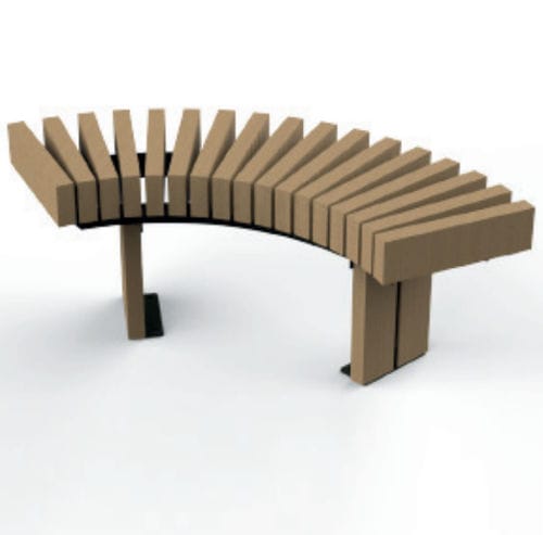 Banc public contemporain - 627 140 - Rondino - en bois / sans dossier / sans accoudoirs