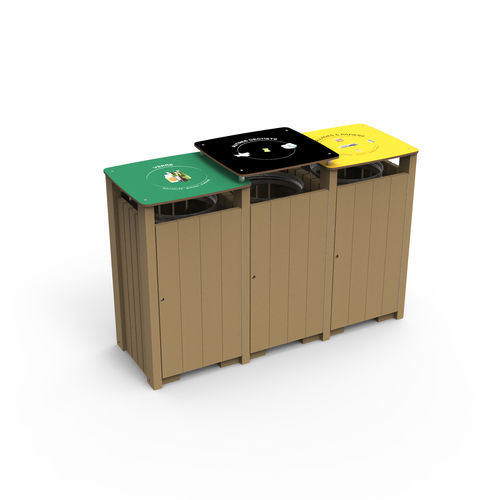 Poubelle publique - 627 934 - Rondino - de tri sélectif / en pin / avec couvercle