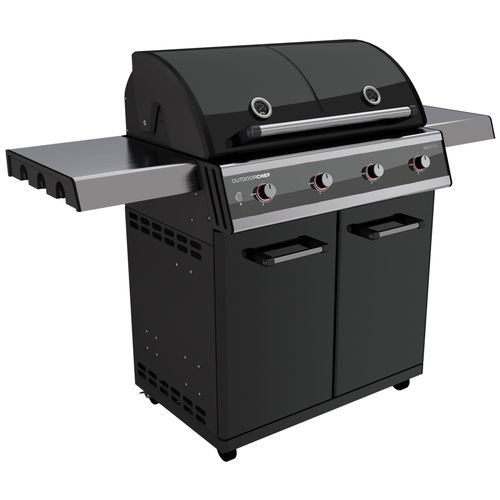 Barbecue à gaz - DUALCHEF 415 G - Outdoor Chef - sur roulettes / en métal peint / en acier inoxydable