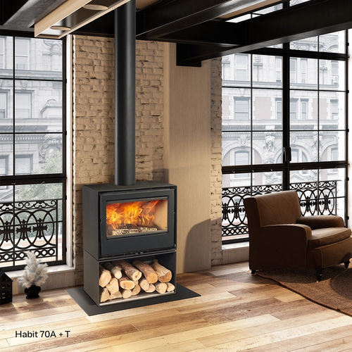 Poêle à bois - Frontal Habit - ROCAL - 5 kW - 10 kW / 10 kW - 20 kW / à poser