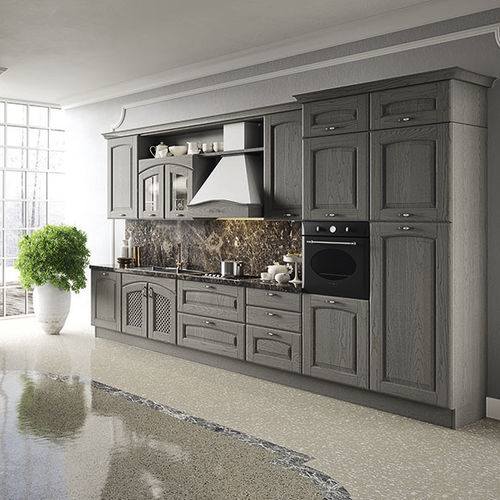 Cuisine classique - TREVI - ARAN Cucine - en bois / en verre / en L