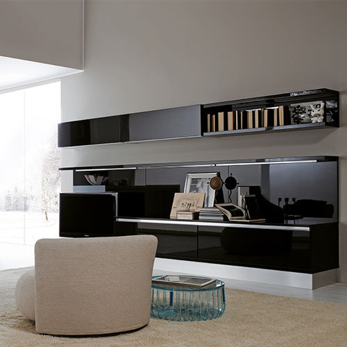 Ensemble TV mural contemporain - VOLARE - ARAN Cucine - en verre laqué