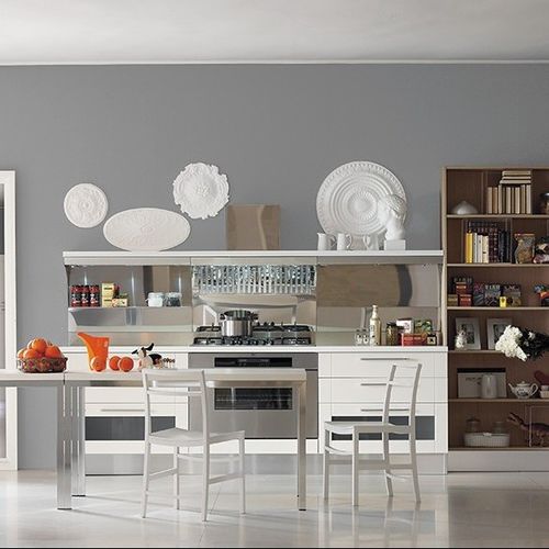Table contemporaine - ALU BRILL - ARAN Cucine - en aluminium / avec piètement en aluminium / rectangulaire