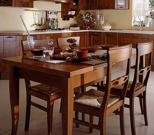Table de style - PANERA-ETRUSCA - ARAN Cucine - en bois massif / rectangulaire / à rallonge