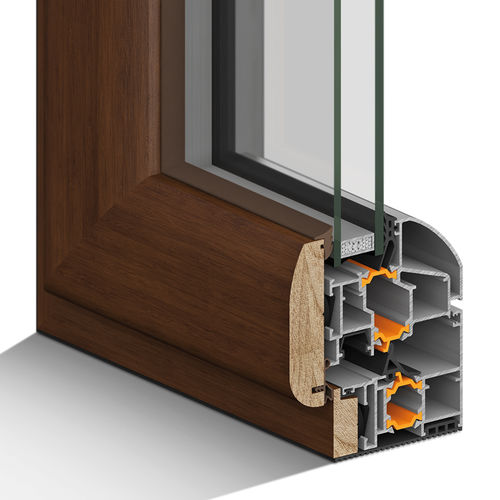 Fenêtre en bois - SUPERTHERMIC - Noval Group - en aluminium / battante / à double vitrage