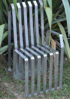 Chaise contemporaine - HERBES - FRANCE INOX INDUSTRIE - d'extérieur / en acier inoxydable / en acier thermolaqué