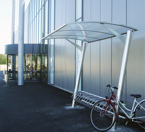 Abri vélo couverture en polycarbonate - TRAMONTANE - FRANCE INOX INDUSTRIE - pour espace public / pour les zones urbaines