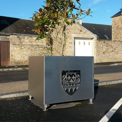 Jardinière en acier galvanisé - PONTORSON - FRANCE INOX INDUSTRIE - carrée / à hauteur réglable / contemporaine