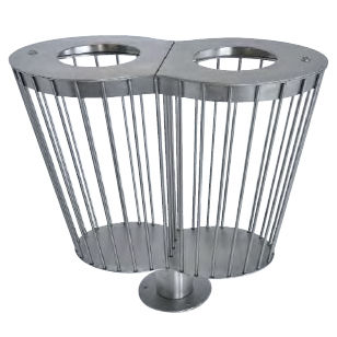 Poubelle en inox - TRAMONTANE : BI-FLUX - FRANCE INOX INDUSTRIE - simple / contemporaine / publique