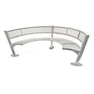 Banc public contemporain - TRAMONTANE : DEMI-LUNE - FRANCE INOX INDUSTRIE - en acier / en inox / avec dossier