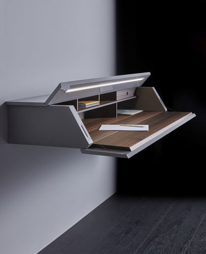 Bureau mural - GHOSTWRITER - Acerbis - contemporain / en bois laqué / droit