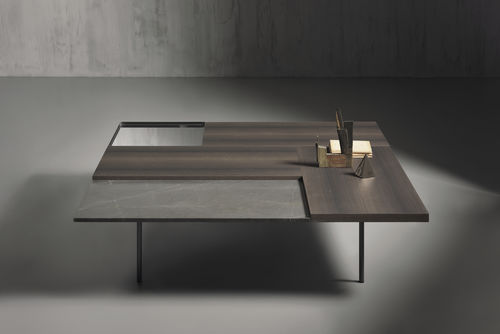 Table basse contemporaine - MOODBOARD - Acerbis - en bois / en acier / en laiton