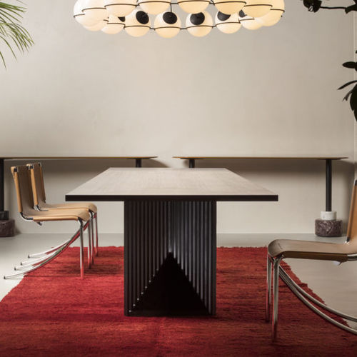 Table contemporaine - MAESTRO - Acerbis - en fibre de bois / avec piètement en noyer / avec piètement en frêne