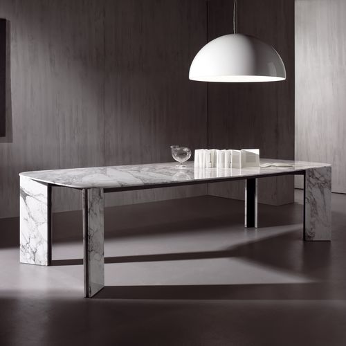 Table contemporaine - MAXWELL - Acerbis - en métal / en pierre / en marbre
