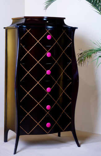 Chiffonnier design nouveau baroque - 117Z - Al Cazar Fine Woods - en bois laqué / noir