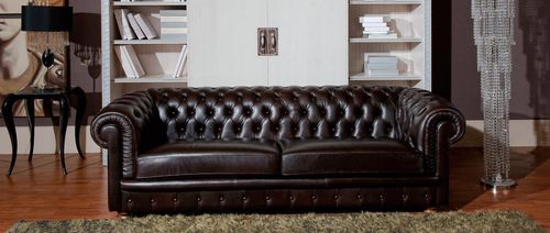 Canapé chesterfield - BROADWAY - Alpa Salotti - en cuir / blanc / 2 places