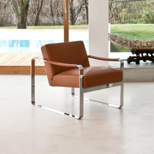 Fauteuil contemporain - GREG - Alpa Salotti - en cuir / en tissu / en acier inoxydable