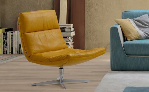 Chauffeuse contemporaine - COLLINS - Alpa Salotti - en cuir / en tissu / piètement étoile