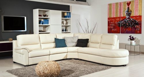 Canapé d'angle - DESICA - Alpa Salotti - classique / en cuir / avec repose-pieds