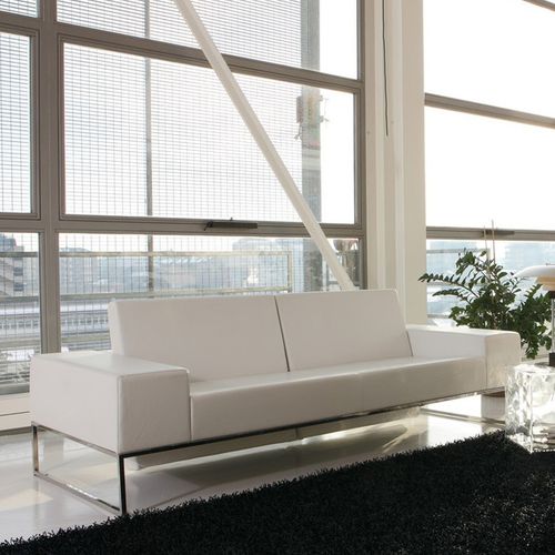 Canapé contemporain - ABACI - Alpa Salotti - en cuir / à dossier rabattable / blanc