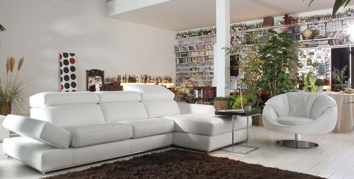 Fauteuil contemporain - PAOLINA - Alpa Salotti - en cuir / pivotant