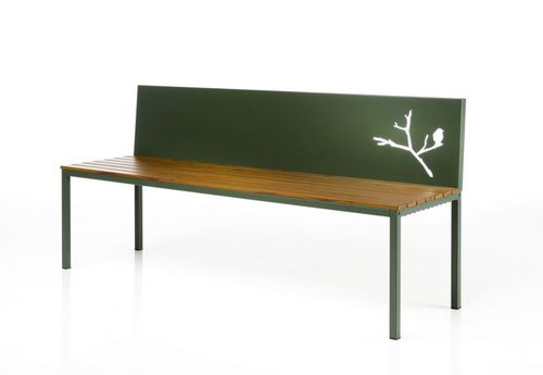 Banc public contemporain - BIRDY - ALTEK ITALIA DESIGN - en métal / en fibre naturelle / avec dossier