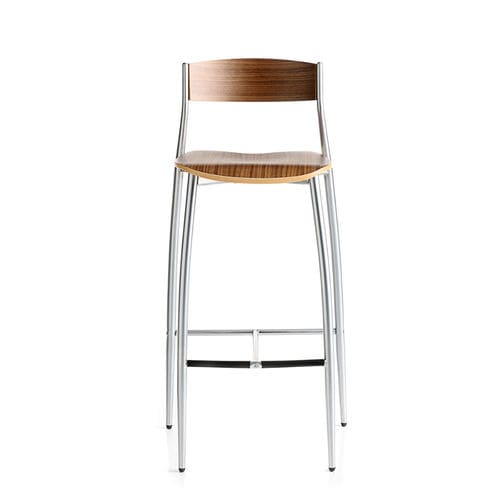 Tabouret de bar moderne - BABA - ALTEK ITALIA DESIGN - en bois / en acier / avec piètement en acier