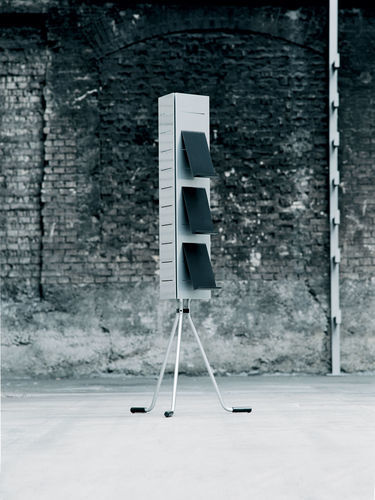 Porte-brochures pose libre - VERTIGO LV61 - ALTEK ITALIA DESIGN - sur pied / en aluminium anodisé / en aluminium peint