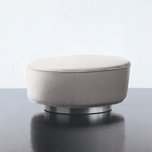 Pouf contemporain - GALLERY - ALTEK ITALIA DESIGN - en aluminium brossé / en cuir / en bois massif