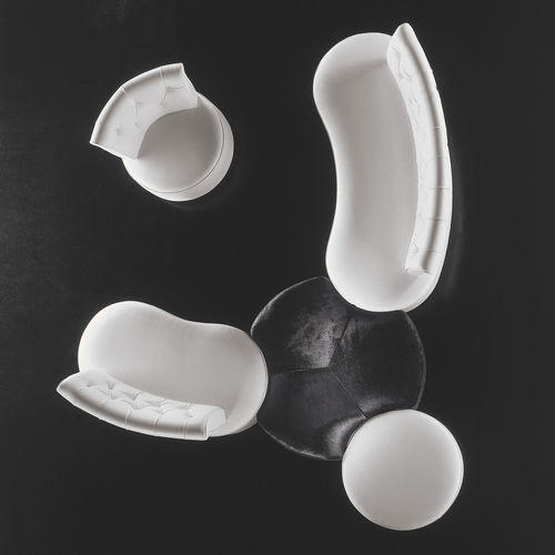 Pouf contemporain - GALLERY SHAPED - ALTEK ITALIA DESIGN - en aluminium / en cuir / en stratifié