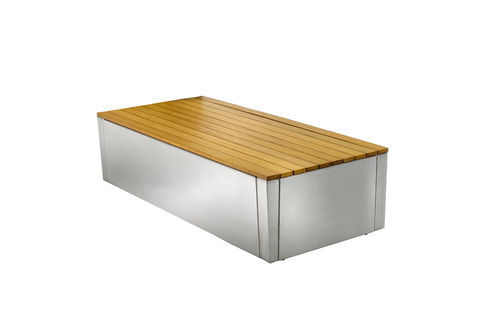 Banc public contemporain - GARDA - ALTEK ITALIA DESIGN - en composite / en aluminium / en iroko