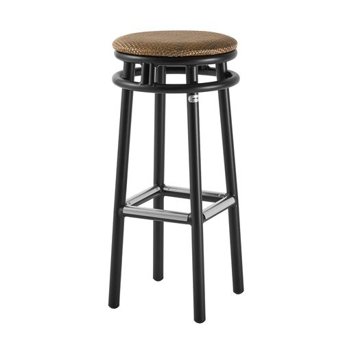 Tabouret de bar contemporain - TONDO  - Antiga Primo-Secondo & C. - avec piètement en aluminium / 4 pieds / avec repose-pieds