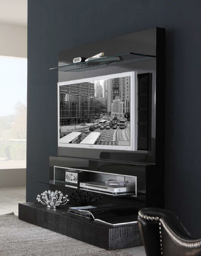 Meuble TV contemporain - DIAMOND - Rossetto Armobil - hi-fi / en bois laqué / noir