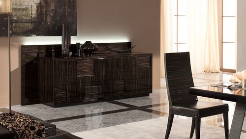 Buffet contemporain - NIGHTFLY  - Rossetto Armobil - en bois laqué / en ébène
