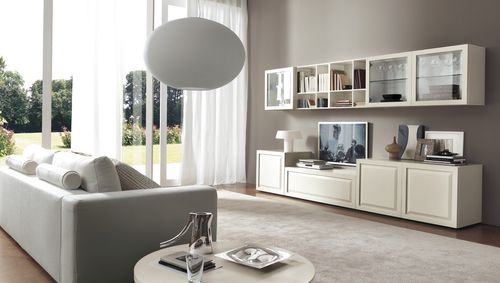 Ensemble TV mural classique - COMPOSIZIONE 13 VINTAGE - Rossetto Armobil - en bois laqué