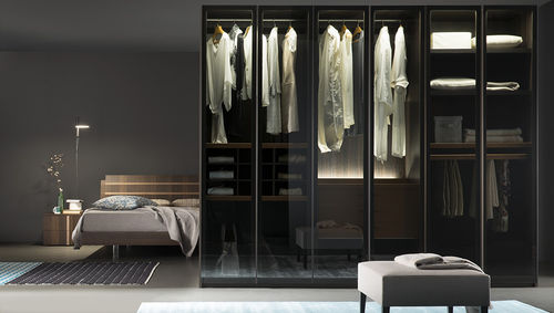 Armoire contemporaine - ES  - Rossetto Armobil - en chêne / en verre / à portes battantes