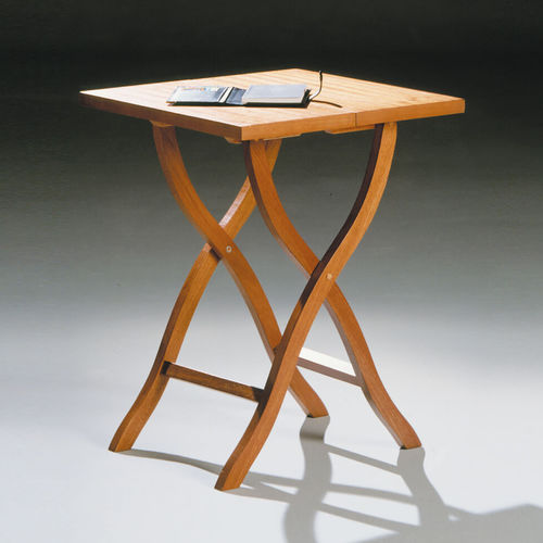 Table d'appoint contemporaine - HU-GÒ - Art & Form - en acajou / avec piètement en bois / carrée