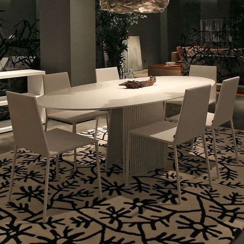 Table à manger contemporaine - SERI - B&T Design - en métal / en marbre / en MDF