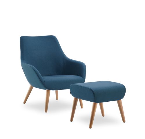 Fauteuil visiteur contemporain - LAMY - B&T Design - en tissu / avec repose-pieds / professionnel