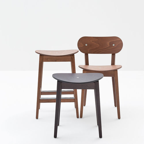 Tabouret contemporain - GRADISCA - Billiani - en hêtre / noir